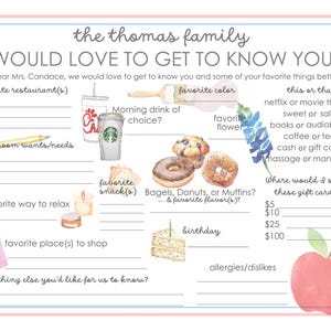 Teacher Favorite Things Survey
