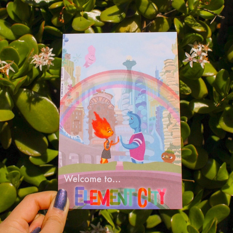 Pixar's Elemental Inspired Postcard - Art Illustration Print - Etsy