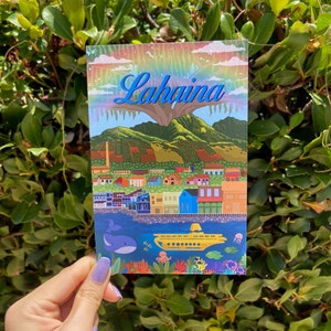Postal de Lahaina, Maui: donación para ayudar a los afectados por el incendio