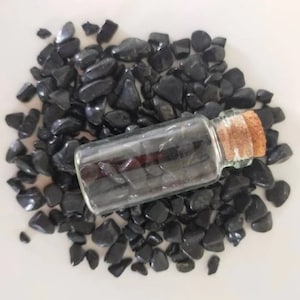 Mini Jar of Black Obsidian Gemstone Crystals