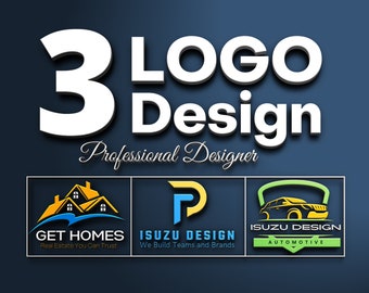 3 Création de logo professionnelle pour entreprise, Entreprise de conception de logo personnalisé, Création de logo sur mesure pour entreprise, Création de logo personnalisé, Logos et image de marque