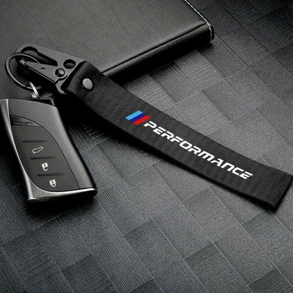 SCHLÜSSELANHÄNGER Anhänger passend für BMW M Paket POWER Keychain Stoff Schwarz