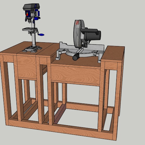 Miter Saw & Drill Press Flip Cart Spacesaving Digital Etsy