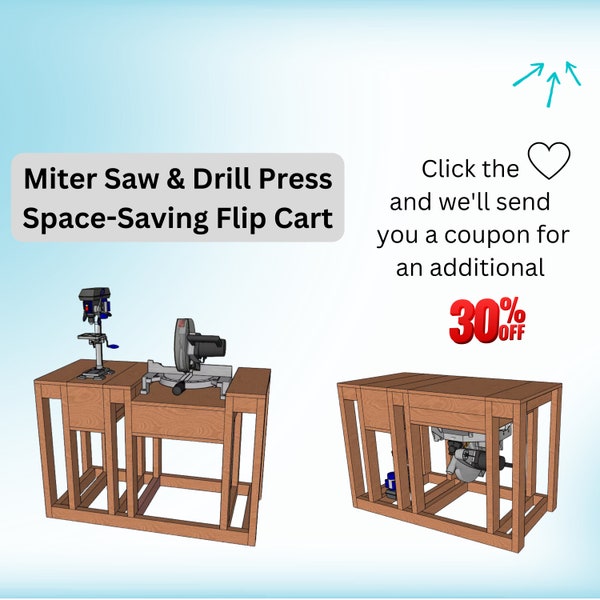 Miter Saw & Drill Press Flip Cart: Space-saving Digital Woodworking Plans