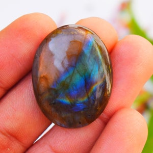AAA Quality Golden Labradorite Cabochon. Natural Multi Flash Labradorite Gemstone. Handmade Oval 1 Pcs 46 Cts Labradorite Spectrolite. L-10