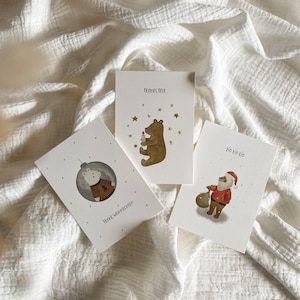 Weihnachtskarten 3er SET, Postkarten Weihnachten, Grußkarte, Frohe Weihnachten, Weihnachtspost, Christmas, Aquarell Karten