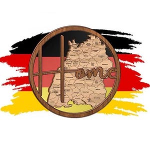 Multilayer Wooden Germany Map Wall Art – 4-Layered Laser-Cut Wood Décor – Handcrafted and Meticulously Crafted – Unique Home or Office Decor