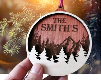 FACTORY Price | Personalized Family Name Christmas Ornament | FREE CUSTOMIZATION | Christmas Decor | Customized wooden ornament |