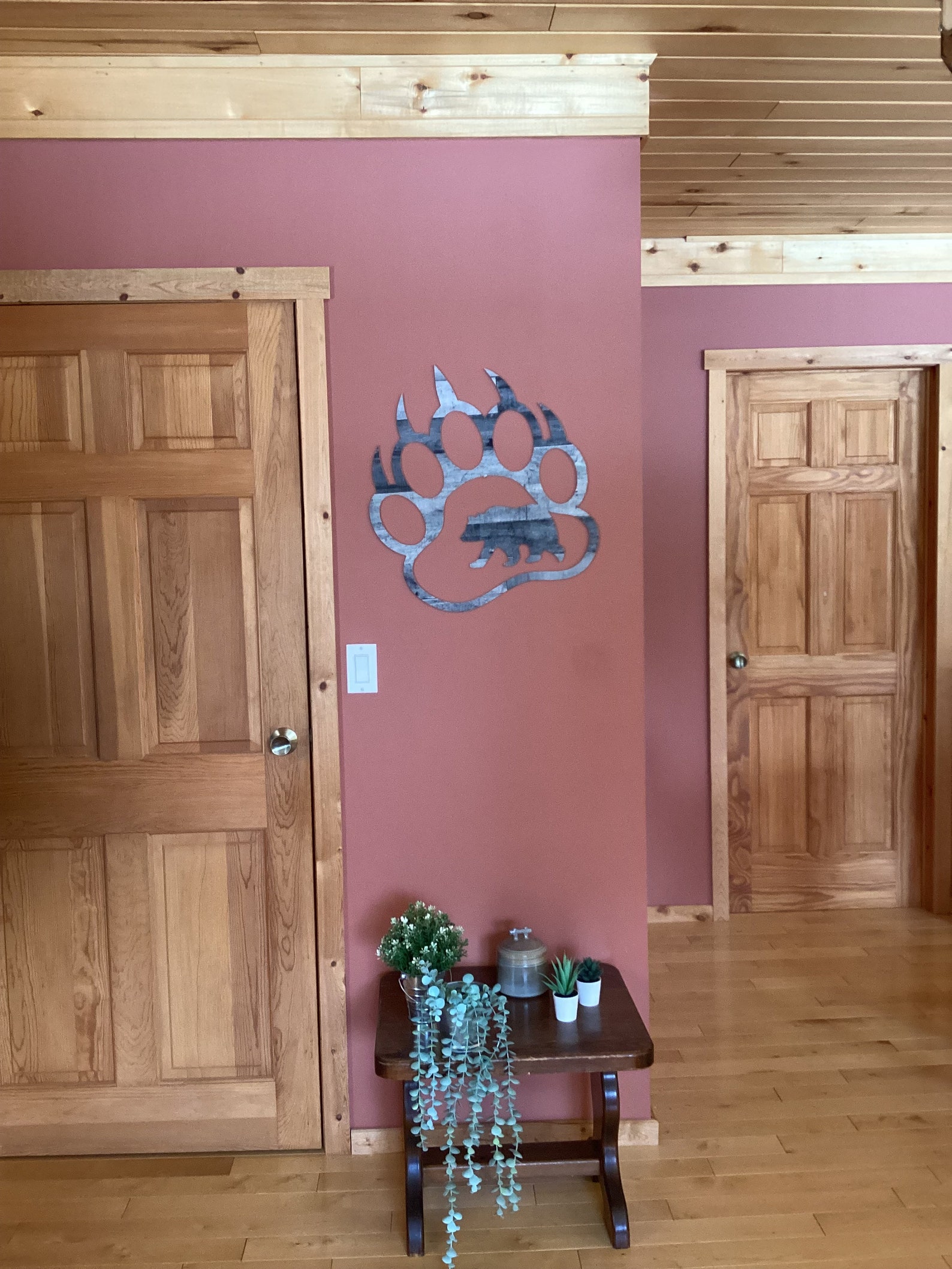 Bear Paw Wall Art Bear Paw Cutout Barn Board MDF Bear Etsy