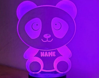 Personalised Panda Bear Night light |  Children's Light | Kids Bedroom | Boys Night Light | LED Light | Girls Night Light | Birthday