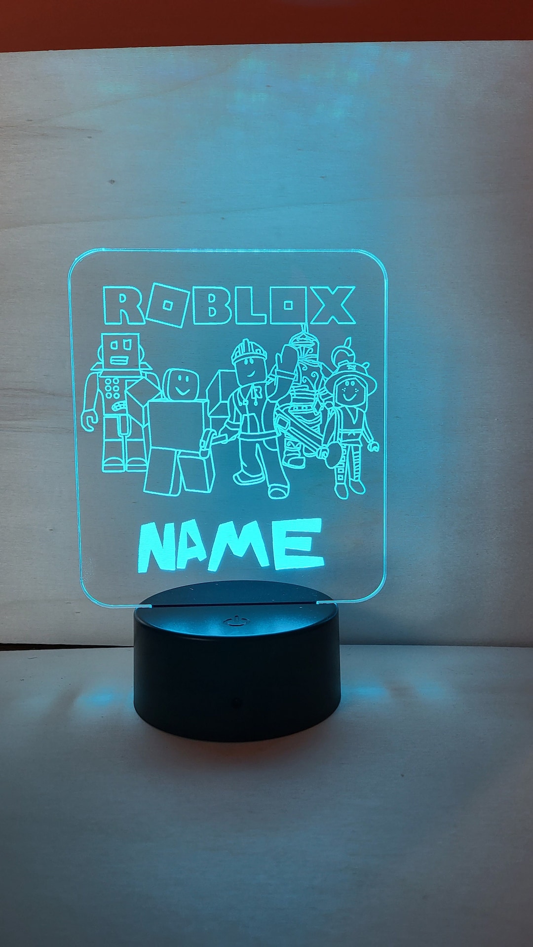 Personalised Roblox Night Light, Children's Light, Game Room, Boys