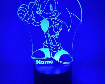 Personalised Sonic night light | Children's Light | Game room | Boys Night Light | LED Light | Girls Night Light | Birthday Active