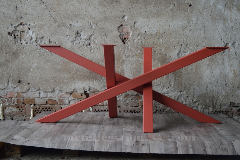 spider leg table base in red color