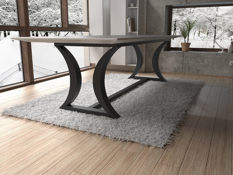 Handmade steel table base designer edition. Great fit with modern or rustic home deco. Free shipping EU and USA TBFLHG8 image 9