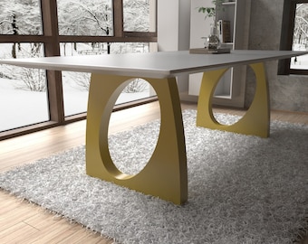 Unique handmade steel table legs designer edition. Great fit with modern or rustic home deco. Metal legs with premium quality. [FLNWDE8]