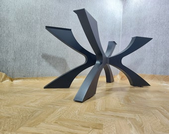 Meubles uniques faits main, base de table en métal en forme de X en forme d'araignée pour les tables lourdes. Produit de qualité supérieure provenant de l'UE. [NFLK47]