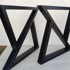 Steel legs for dining table, Metal table legs industrial style, Pied de table, Z design set of 2, H-71cm./W-71cm. [DZ8040]