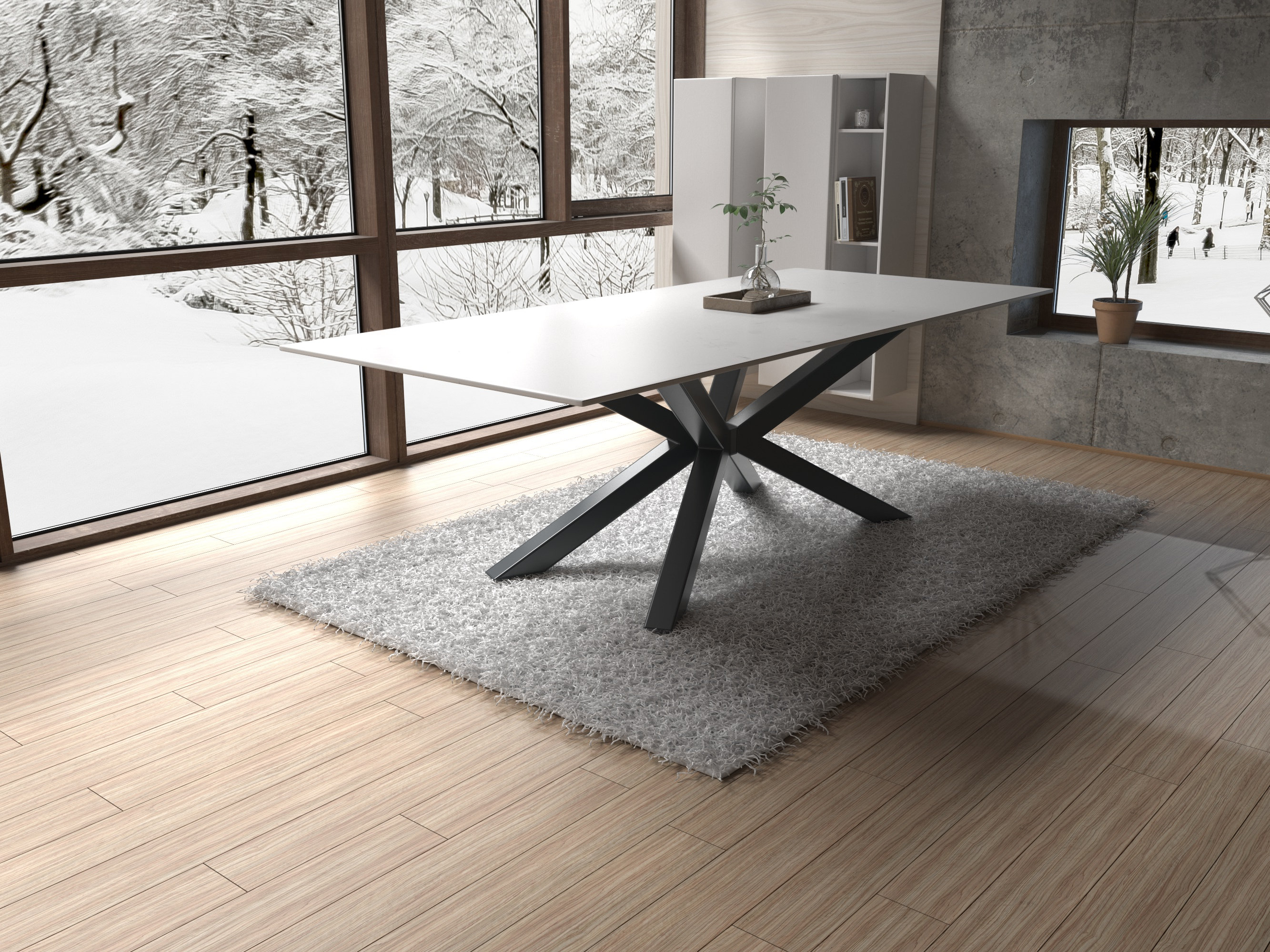 Table Gaming Rectangulaire - Bureau en forme de L, revêtement en fibre de  carbone, bureau d'angle
