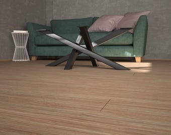 Base de mesa de centro con perfiles de acero cruzados. Calidad superior, diseñada en California. Fabricada artesanalmente en Europa. [CFCC55]