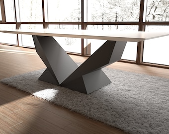 Steel table base designer edition for heavy table tops. Premium product handcrafted in EU, free shipping. Designed in California [BBRT106]
