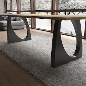 Pieds de table en acier faits à la main, édition design, forme unique. Idéal pour les maisons rustiques ou les maisons modernes. Pieds en métal de qualité supérieure. FLNDSME8 image 3