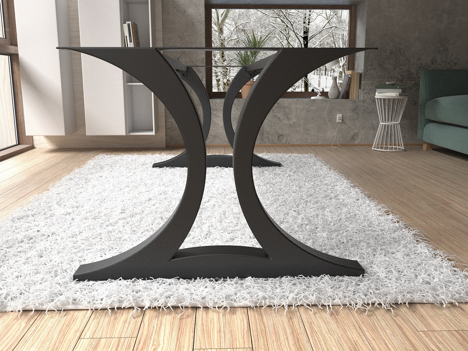 Handmade Steel Table Base for Dining/kitchen. Extra Wide (36