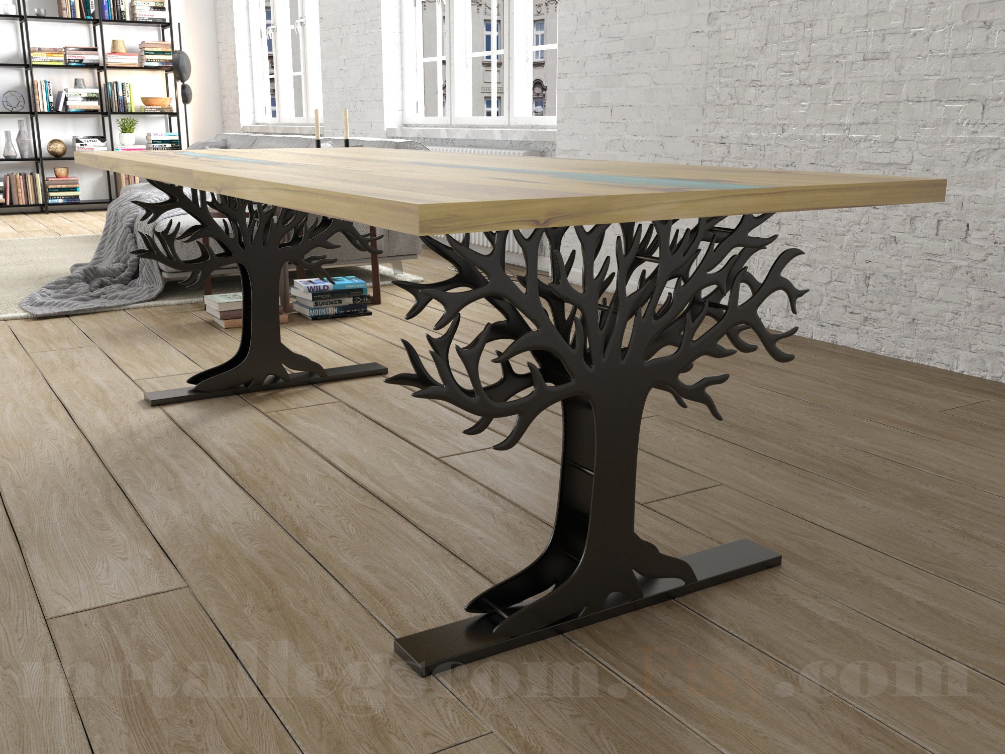 Dining Table Legs With Unique Tree Design. Premium Quality Made