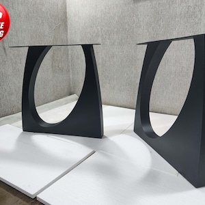 Handmade furniture legs designer edition for dining table. Powder coated in 3D Anthracite grey metallic Fine Texture [FLNDSME8-A]