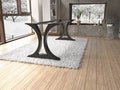 Handmade steel table base modern style. Great fit with modern or rustic or industrial home deco. [2TRFLNGH8]
