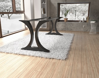 Handmade steel table base modern style. Great fit with modern or rustic or industrial home deco. [2TRFLNGH8]