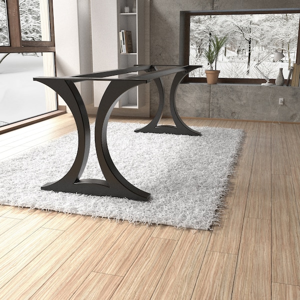 Handmade steel table base modern style. Great fit with modern or rustic or industrial home deco. [2TRFLNGH8]