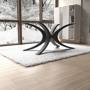 Unique shape metal table base for modern, rustic or industrial home deco. Premium quality product from EU. [NHU147]