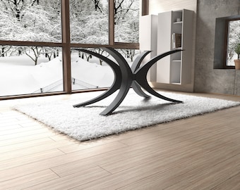 Unique shape metal table base for modern, rustic or industrial home deco. Premium quality product from EU. [NHU147]