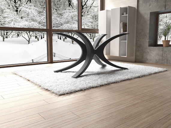 Unique shape metal table base for modern, rustic or industrial home deco. Premium quality product from EU. [NHU147]