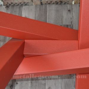 Red spider metal table base central console assemble