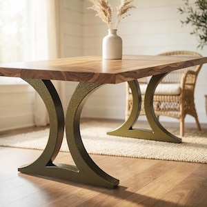 Handmade steel table base modern style. Great fit with modern or rustic or industrial home deco. [2TRFLNGH8] image 10