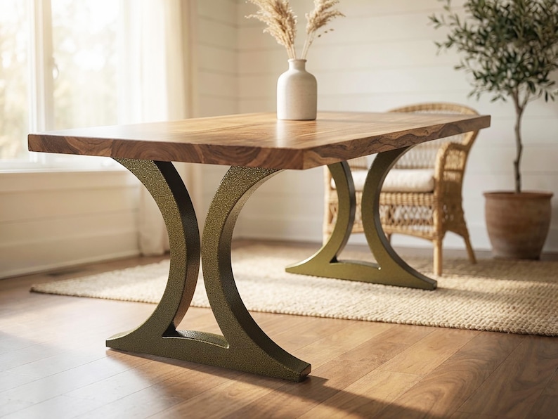 Handmade steel table base modern style. Great fit with modern or rustic or industrial home deco. [2TRFLNGH8] image 10