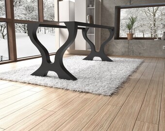 Handmade premium steel table base designer edition (H: 28" in.). Modern Furniture. Metal base handcrafted in EU [2TRFLNDFLNN2]