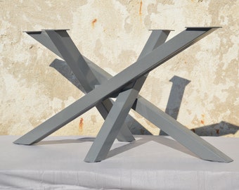 Modern-Industrial style Crossed steel profiles Dining Table Base for your unique table top. Premium quality from EU. Free shipping  [CC7714]