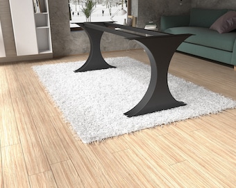 Metal table base modern style. Handmade item with modern shape. Great fit with modern, rustic or industrial home deco. [2TRFLNDXW10]