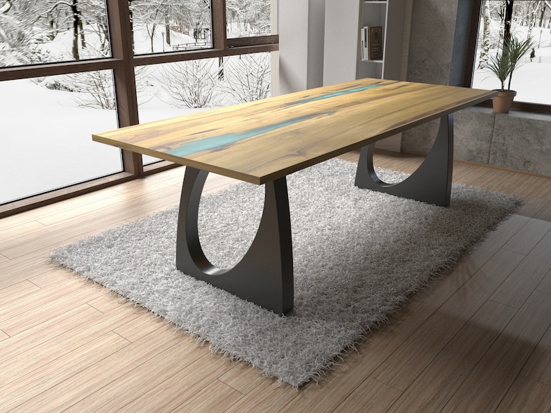 Pieds de table en acier faits à la main, édition design, forme unique. Idéal pour les maisons rustiques ou les maisons modernes. Pieds en métal de qualité supérieure. FLNDSME8 image 5