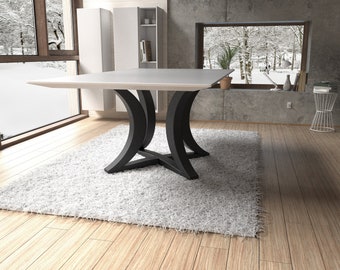 Dining table round base. Hourglass modern metal shape. Steel base for round, square, oval or rectangular tops  [RHGLFL8]