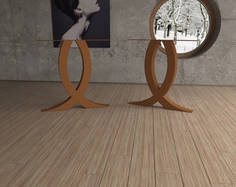 Designer edition metal table legs with unique shape. Modern rustic or industrial style. Premium steel legs for dine table. [FLNDXINS8]