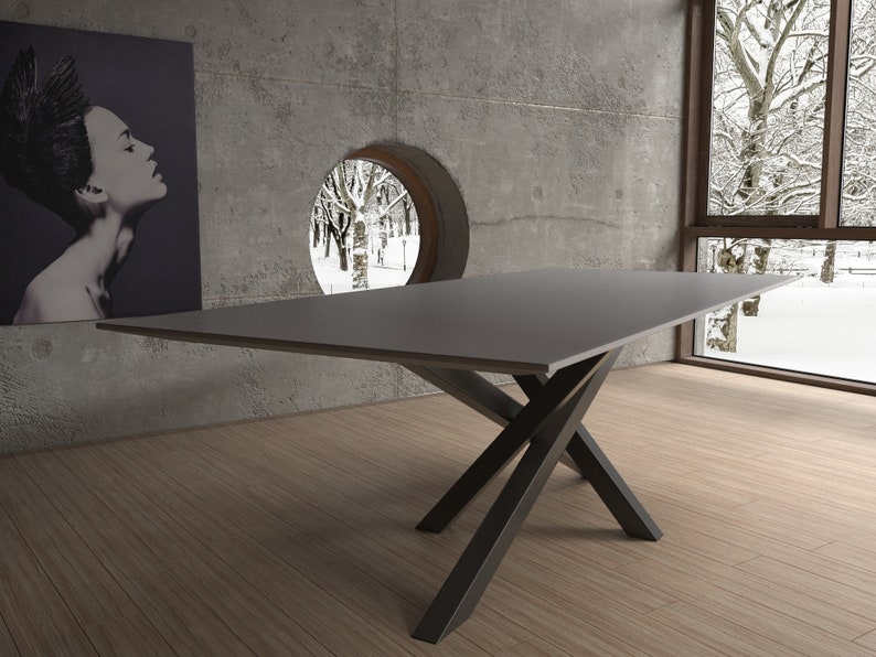 Dining Table Base for Your Unique Project. Crossed Steel | Etsy