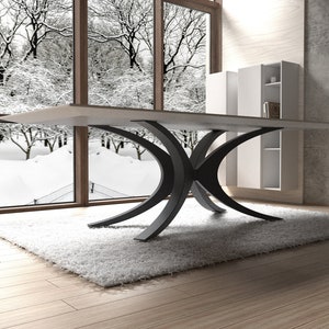 Pied de table en métal de forme unique pour une décoration intérieure moderne, rustique ou industrielle. Produit de qualité supérieure provenant de l'UE. NHU147 image 4