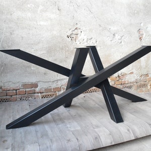 Handmade furniture, spider table legs in black. Table base handmade in EU