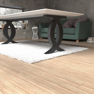 Piétement de table en acier de style moderne. S'agence parfaitement avec une décoration intérieure moderne, rustique ou industrielle. Pieds de meubles faits main, livraison gratuite 2TBFLNXP823 image 2