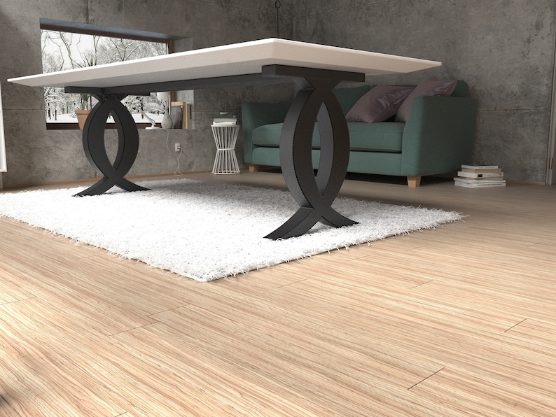 Piétement de table en acier de style moderne. S'agence parfaitement avec une décoration intérieure moderne, rustique ou industrielle. Pieds de meubles faits main, livraison gratuite 2TBFLNXP823 image 2