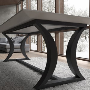 Base de table en acier faite à la main édition design. S'adapte parfaitement à une décoration d'intérieur moderne ou rustique. Livraison gratuite dans l'UE et aux États-Unis TBFLHG8 image 6