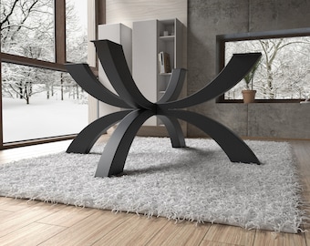 Base de mesa de metal única en forma de Spider X para mesas redondas pesadas. Producto de primera calidad procedente de la UE. [NHFLXR147]
